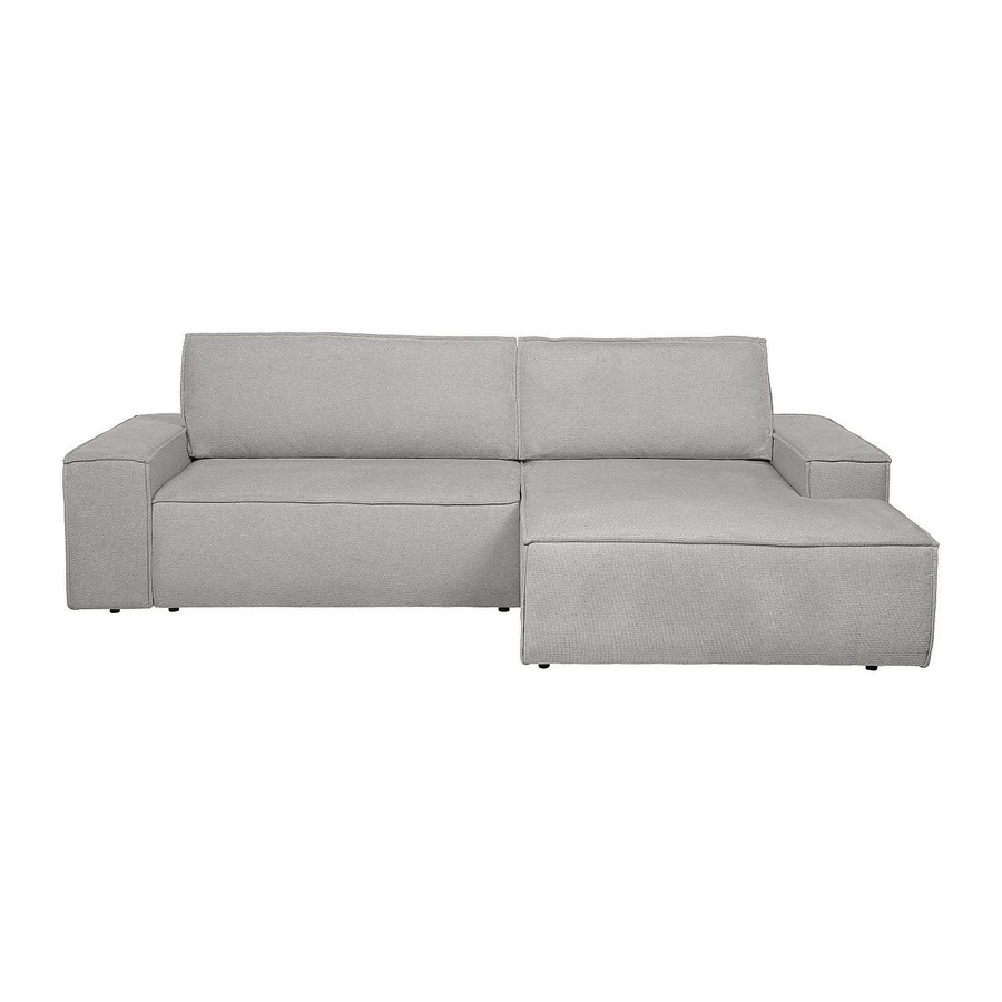 Vente-unique Schlafsofa Amelia in L-Form, Grau, Strukturstoff, Breite: 267 cm - Bild 2