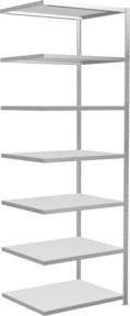 Schulte Anbauregal Steckregal MULTIplus330 mit 7 Fachböden und Kreuzstrebe, Farbe: Lichtgrau, B/T/H: 300 x 100 x 80 cm - Bild 1