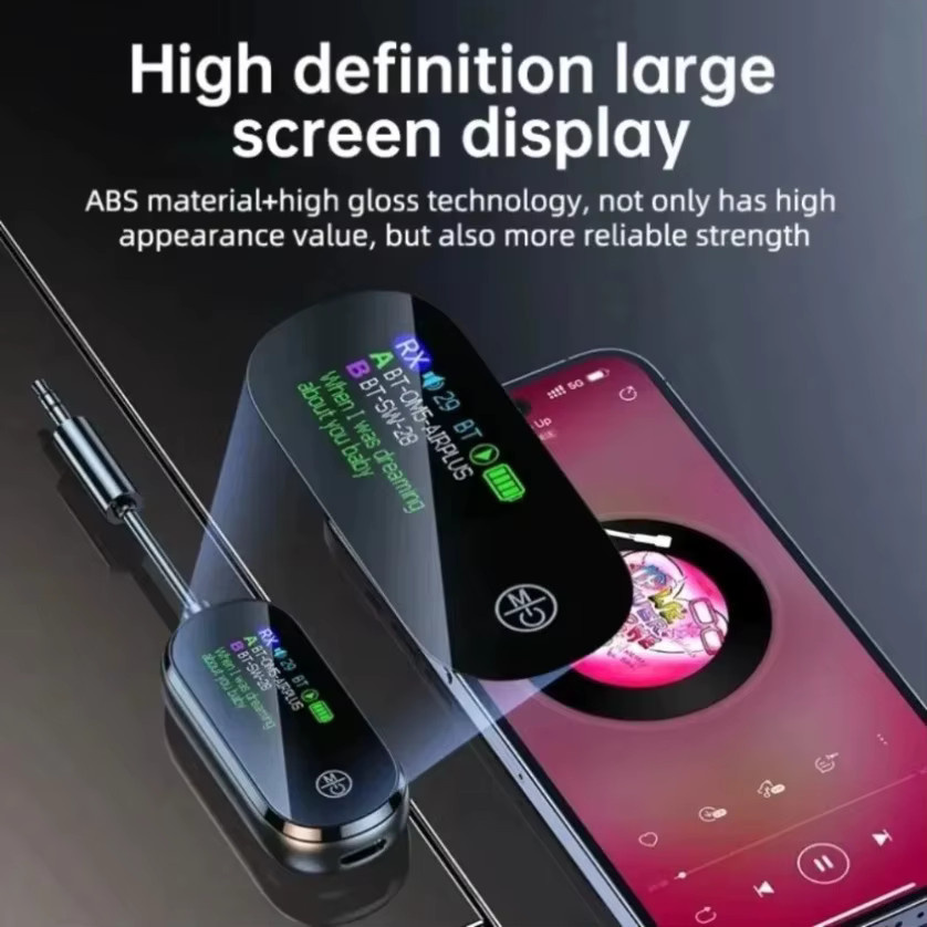 VIKEFON Bluetooth 5.4 Audio Adapter als Empfänger und Sender mit 3,5mm AUX Jack in Schwarz für TV, Auto und Kopfhörer mit niedriger Latenz - Bild 3