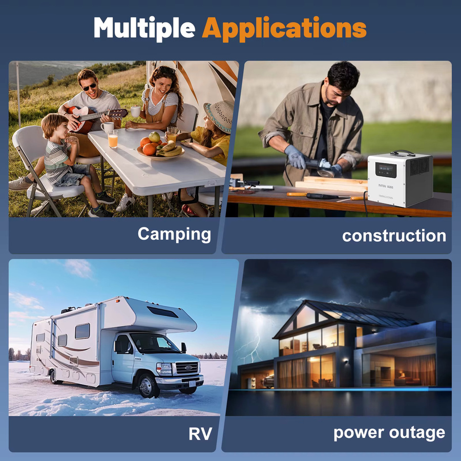 DATOUBOSS Tragbare Powerstation mit LiFePO4-Akku, 2000Wh, Beige, mit EU-Steckdosen, Type-C und USB-Schnittstellen - Bild 7