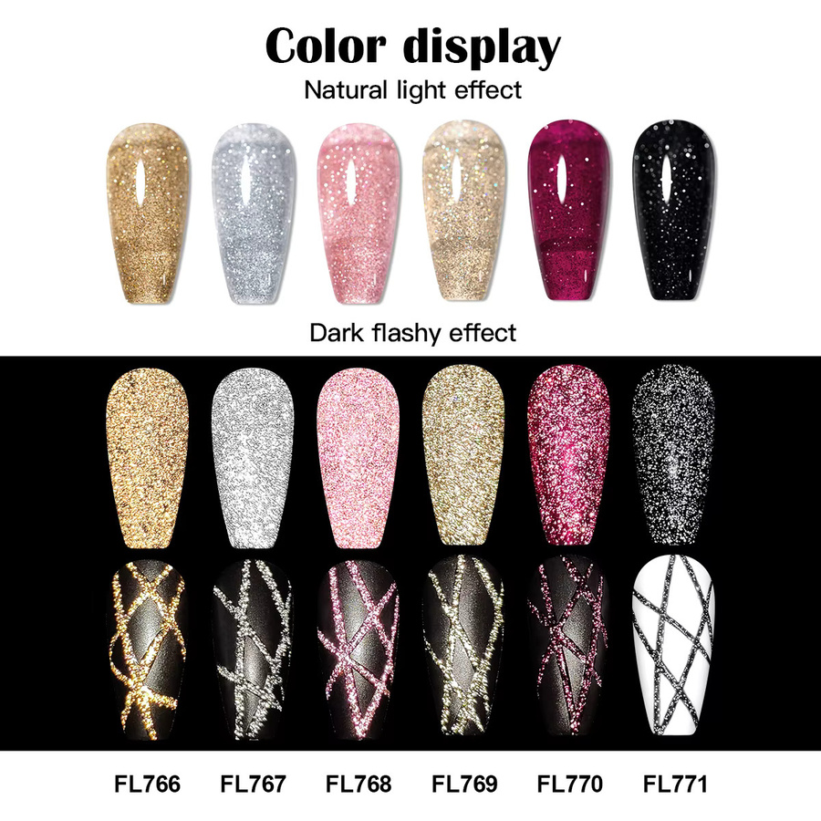 Four Lily Glitter Liner Gel Nagellack, Gold, Unisex - Bild 2