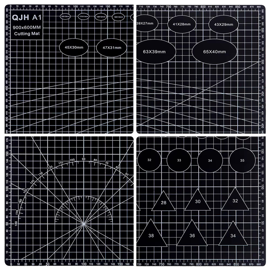 QJH Selbstheilendes PVC-Schneidepad in Schwarz als Desktop-Schutzpad für Leder, Schnitzen, Stanzen und Papierhandwerk - Bild 3