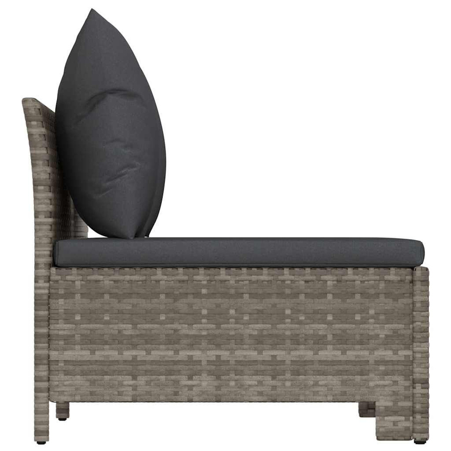 vidaXL Gartensofa 2-Sitzer aus Polyrattan mit Kissen in Grau - Bild 4