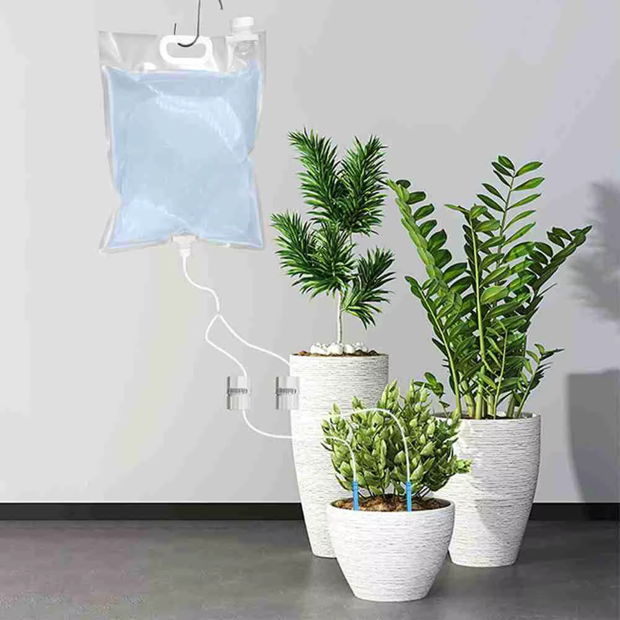 Automatische Pflanzen Bewässerungstasche mit einstellbarem Tropfgerät für Garten und Töpfe, transparent, 2 L / 3 L / 6,5 L - Bild 2