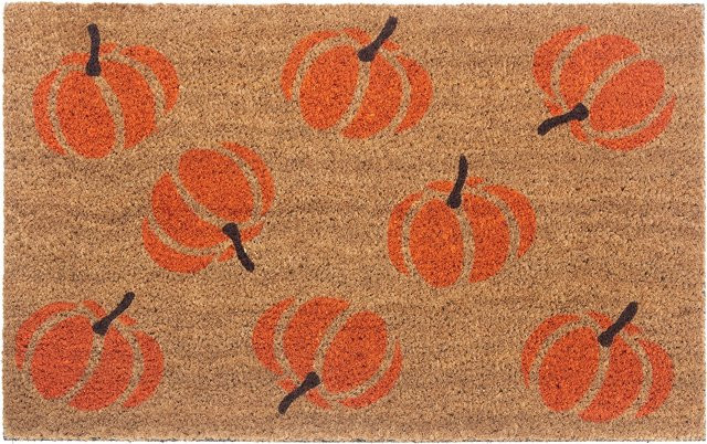 NYVI Kokos Fußmatte Pumpkins Orange, rutschfest und wetterfest für Innen und Außen, B: 45 cm, T: 75 cm - Bild 1