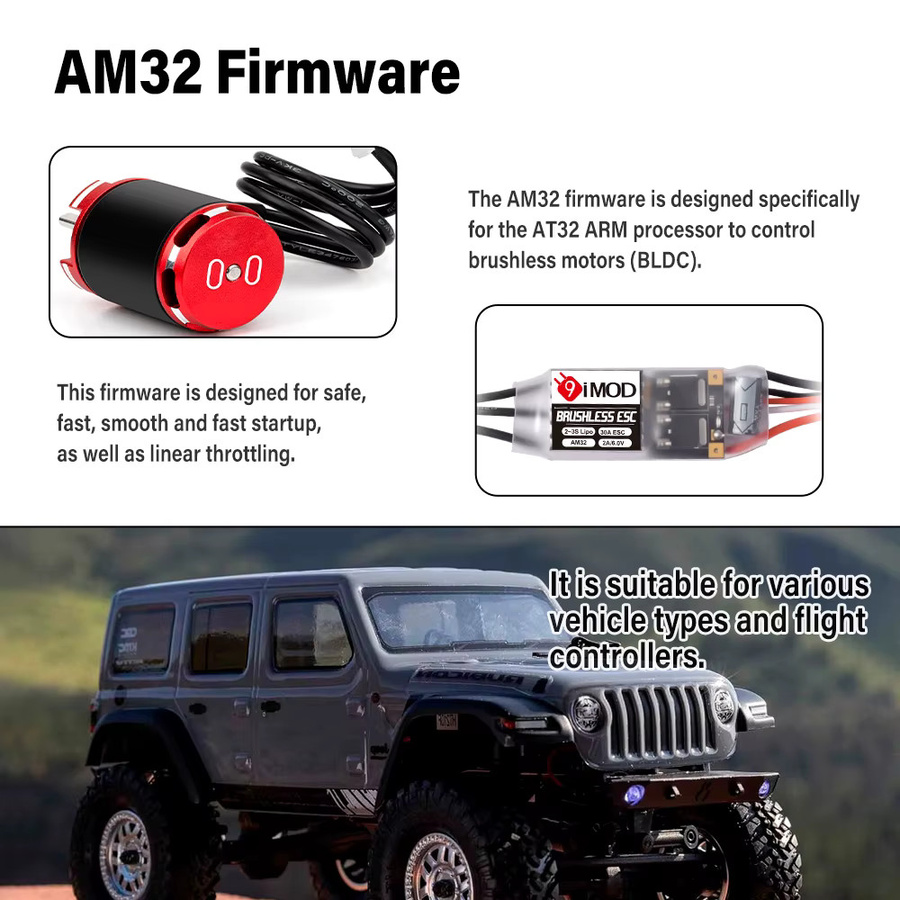 9IMOD Bürstenloser ESC-Motor Combo 30A ESC 1224/1621/2204 Motor für RC 1/18 1/24 SCX24 TRX4M - Bild 2
