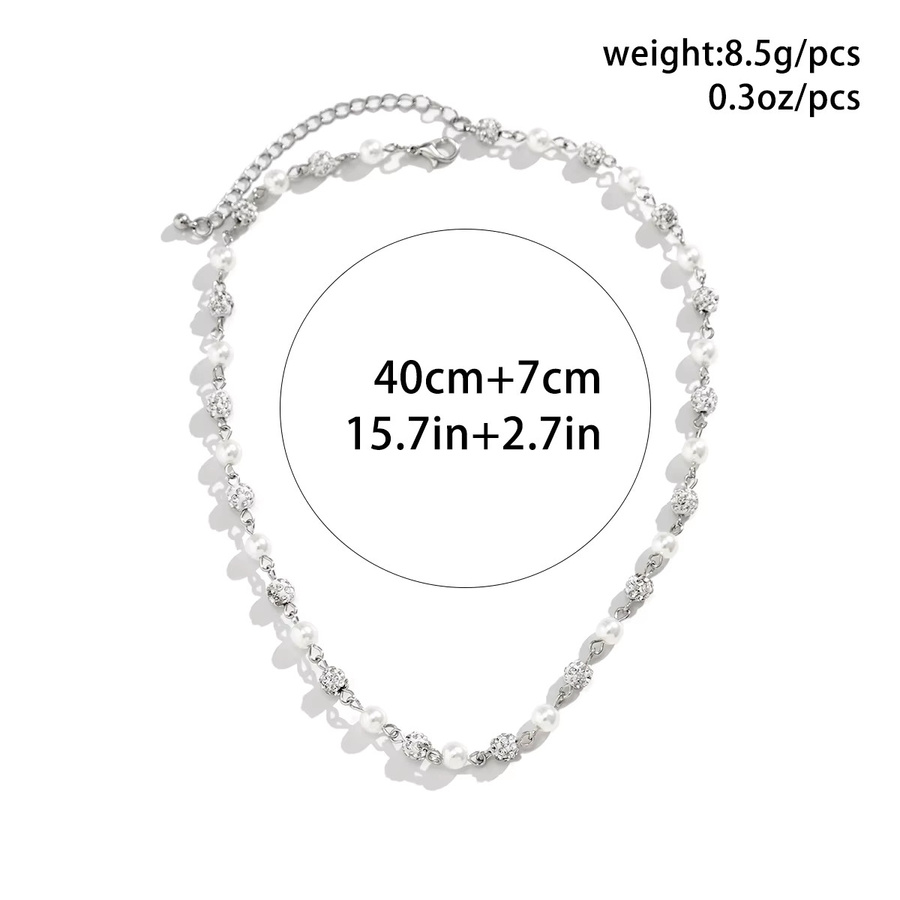 Ingemark Halskette, Perlen, Strass, Silber Farbe, Herren - Bild 2