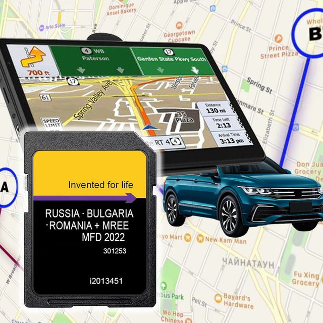 NAVINESA 8 GB SD-Karte für Ford MFD Navigationskarte 2022 Osteuropa für Ford C-Max und Focus in Schwarz - Bild 1