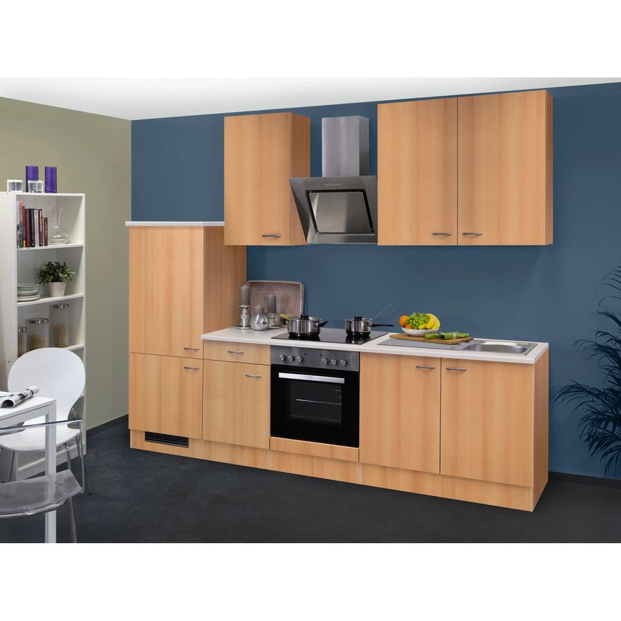 Flex-Well Classic Küchenzeile Nano in Buche Nachbildung, Breite: 270 cm - Bild 2