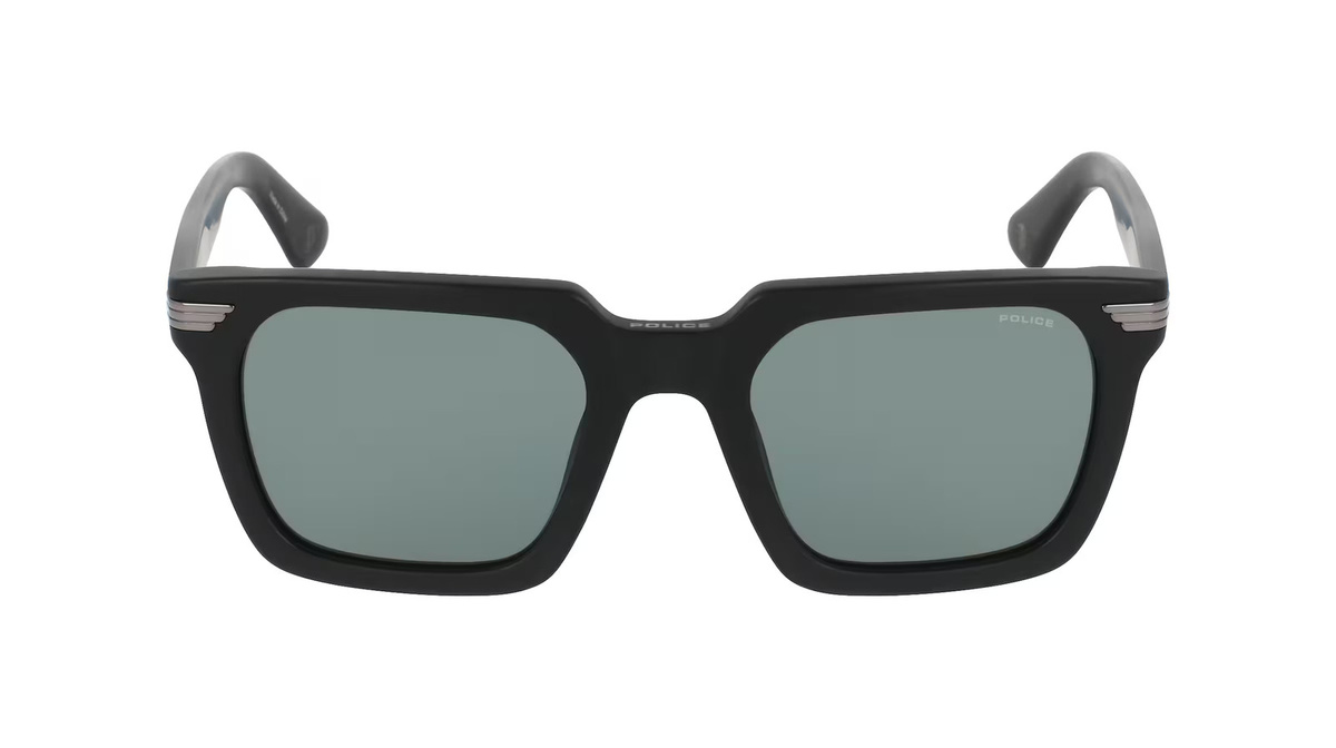 Police SPLP29 Sonnenbrille, Vollrand, Quadratisch, Acetat, Unisex, Schwarz - Bild 1