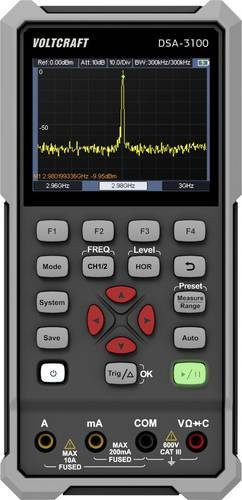 Voltcraft DSA-3100 Hand-Oszilloskop in Schwarz mit 100MHz, 2-Kanal, 500 MSa/s, 8 kpts, 8 Bit sowie Multimeter-Funktionen und Spectrum-Analyser - Bild 1
