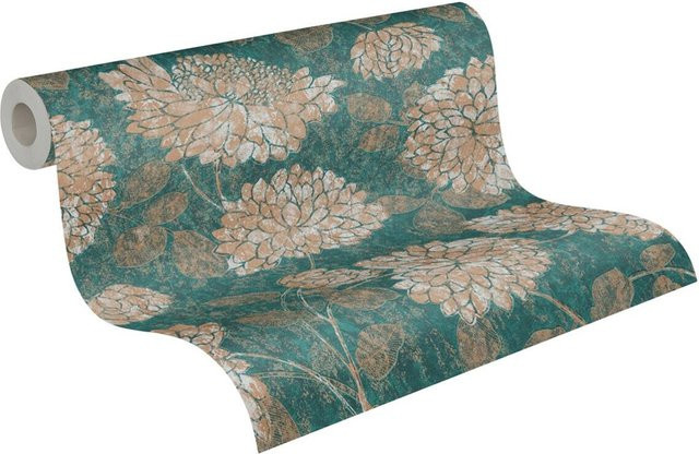 A.S. Création Vliestapete Attractive 2 Floral in Grün und Gold, B/L: 53 x 1005 cm - Bild 2