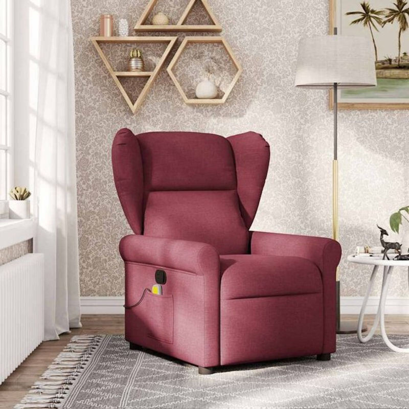 Massagesessel Relaxsessel von vidaxl in Rot aus Stoff, B/T/H: 72,5 x 87 x 100,5 cm - Bild 1