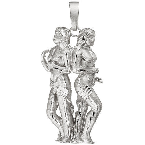 Colfem Anhänger Sternzeichen Zwilling, 925 Sterling Silber, Unisex, teil matt - Bild 1