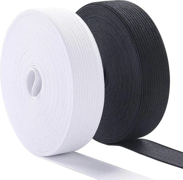 Elastisches Gummiband Schwarz 15 mm Breite 40 m Rolle für DIY Handwerk und Nähen - Bild 1