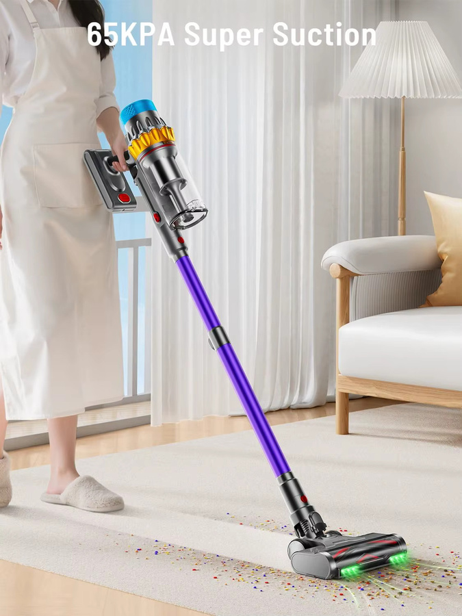 VAKERR X15 Pro Kabelloser Staubsauger mit 650W und 65KPA Saugkraft, multicolor, beutellos, ideal für Tierhaare und Teppiche - Bild 1