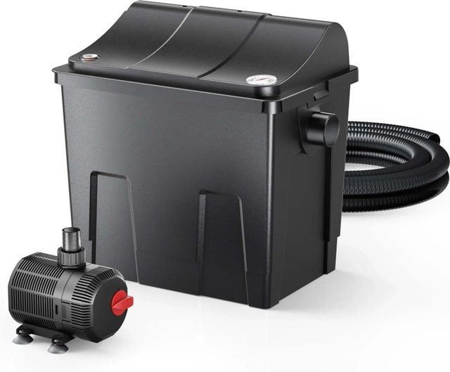 Sunsun Cbf-200T Biofilter mit Uvc Klärer Teichpumpe in Schwarz mit 2300L/H Förderleistung - Bild 1