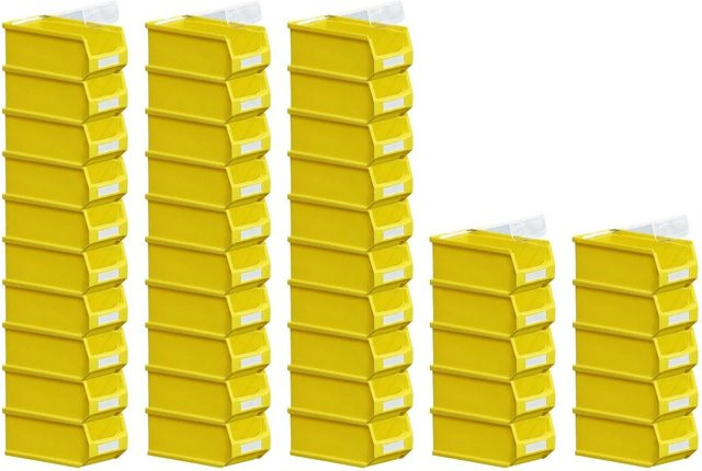PROREGAL SuperSparSet 40 Gelbe Sichtlagerbox 2.0 mit Abdeckung H x B x T: 7,5 x 17,5 x 10 cm - Bild 1