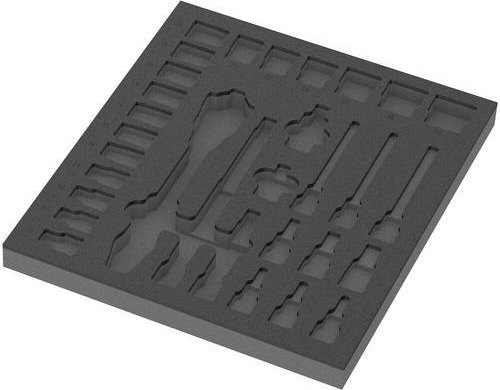 Wera Zyklop Schaumstoffeinlage, Schwarz, B/T/H: 39,2 x 34,4 x 3,0 cm - Bild 1