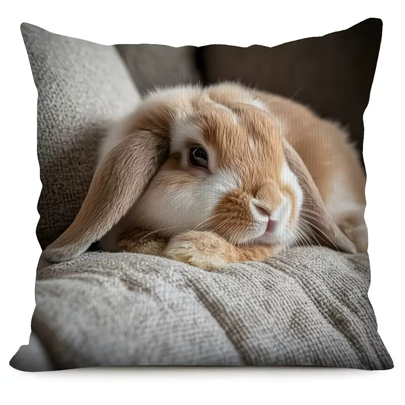 ZZN Kissenbezug mit Hasen-Motiv aus 100 % Polyester, Breite: 45 cm - Bild 2