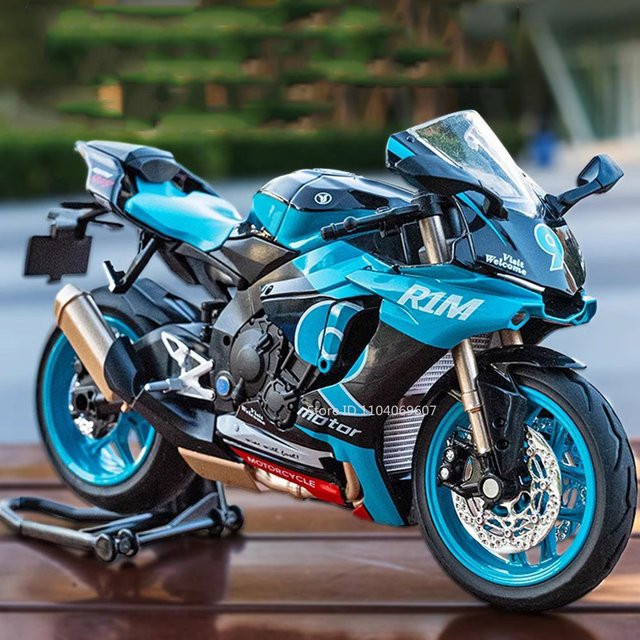 MAKEDA R1M R1 Motorrad Modell, 1:12, Metall, mit Sound und Licht - Bild 1