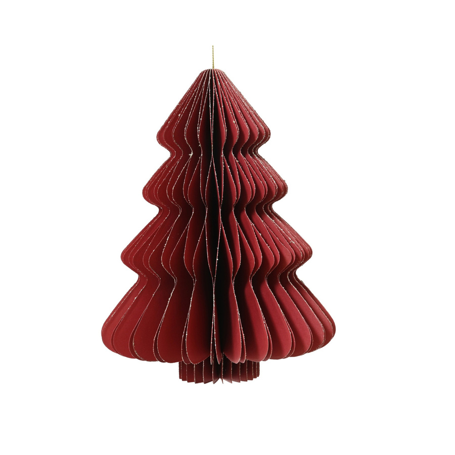 EVERLANDS Weihnachtsbaum Dekorationsfigur aus Papier in Rot als hängender Adventsschmuck - Bild 2