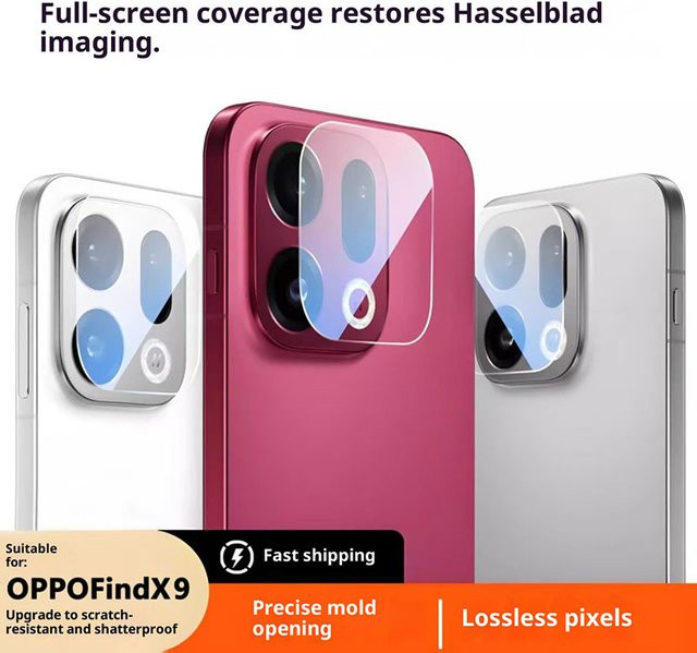 3D-Rückkameraschutz aus gehärtetem Glas für Oppo Find X9 Pro in Transparent - Bild 1