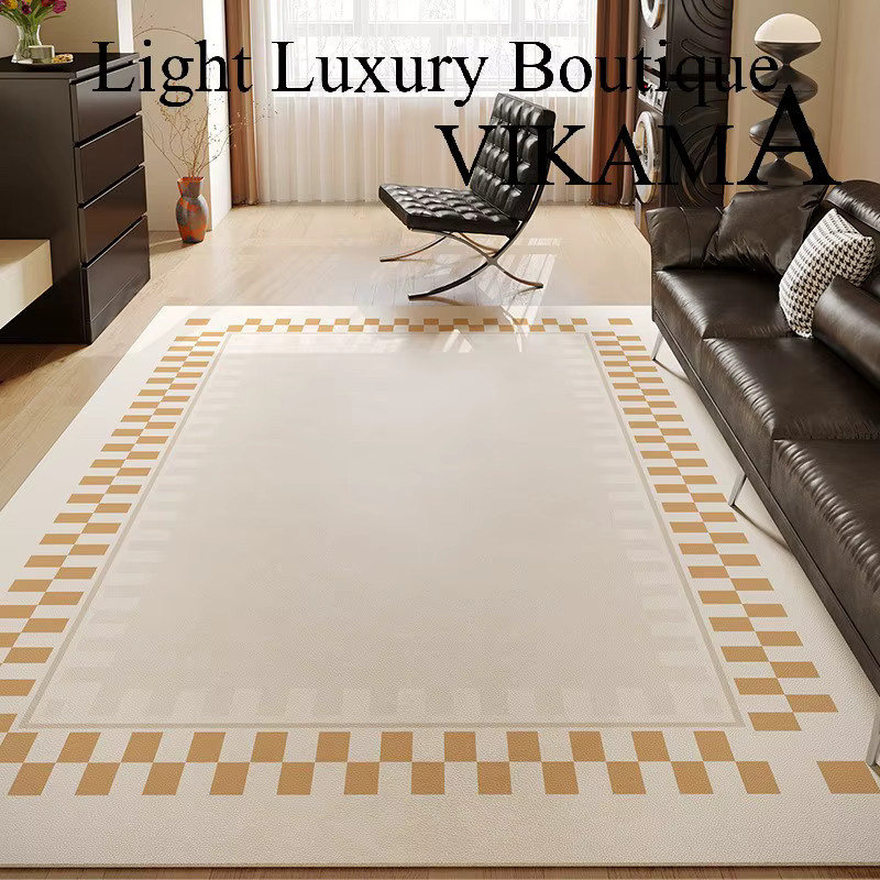 VIKAMA Geometrischer Loop-Pile-Teppich als wasserdichte Bodenmatte für Wohnzimmer und Schlafzimmer - Bild 1