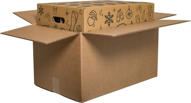 PROREGAL Bier-Adventskalender mit Gefachen und Bodenverstärker, Braun, B x H x T: 47,9 x 32,2 x 30,0 cm - Bild 1