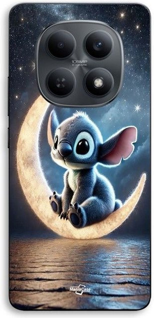 MANIACASE Handyhülle für Xiaomi Redmi Note 15 5G aus Silikon TPU in Schwarz mit Stitch Mond Nacht Sternenhimmel Motiv - Bild 1
