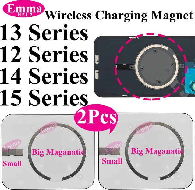 2 Stück Magnetisches Glas-Rückgehäuse als Ersatz für Apple iPhone 12 13 14 15 16 Pro Max Mini Plus mit kabellosem Laden - Bild 1