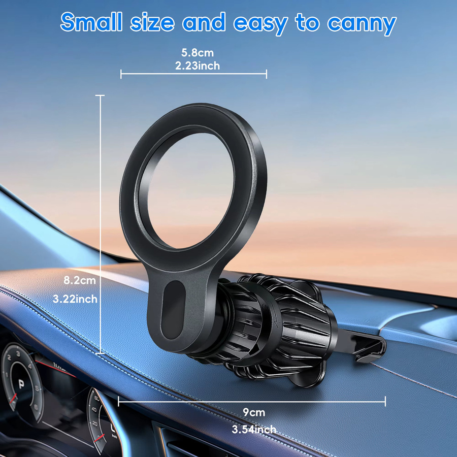 MagSafe Autohalterung in Schwarz: Ultrakräftige magnetische Handyhalterung für das Armaturenbrett als praktisches Autozubehör - Bild 2