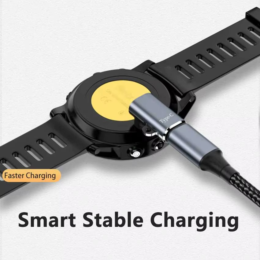 JCD USB-C Lightning Micro USB zu 4-Pin Ladeadapter für Garmin Fenix 7 6 5 7X 6X 5X Venu 2 Plus Smartwatch Konverter - Bild 3