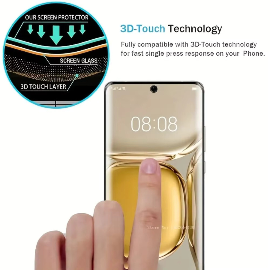 3er-Set Vollflächige Displayschutzfolien für Huawei P20 P30 P40 P50 P60 Pro, Transparent, HD Film - Bild 3