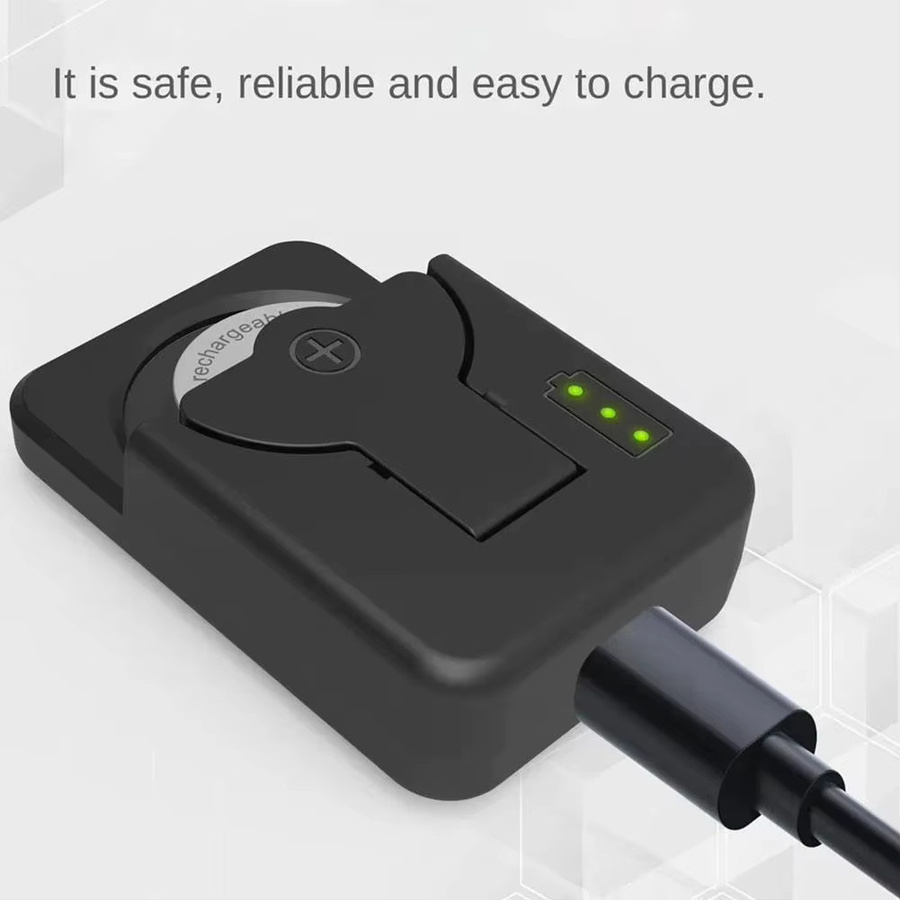 Dtvane Knopfbatterieladegerät mit LED-Anzeige in Schwarz, universell für LIR2016, LIR2025 und LIR2032 - Bild 2