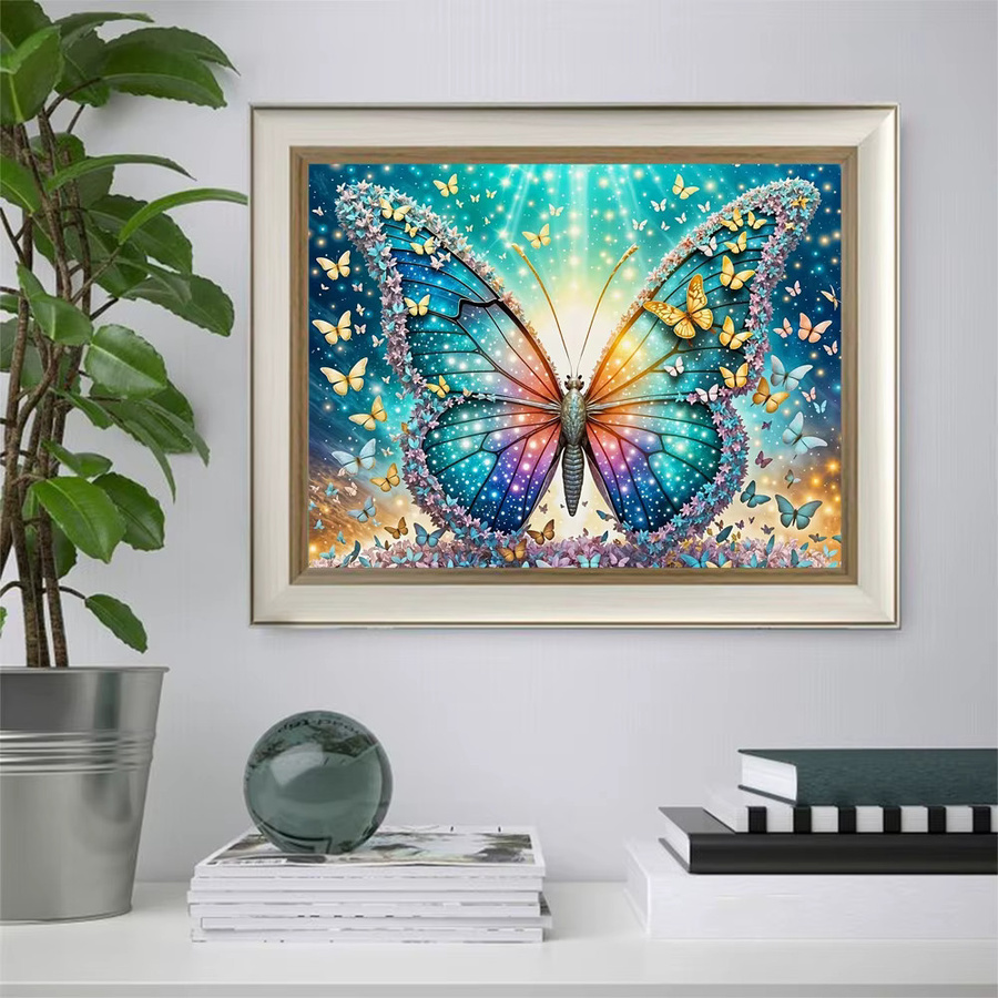 EverShine Diamantmalerei Schmetterling DIY 5D Mosaik Set mit runden Bohrern in Multicolour für Erwachsene zur Wanddekoration - Bild 3