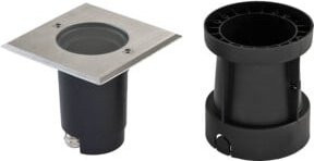 EVN Lichttechnik Bodeneinbauleuchte GU10 in Silber aus Edelstahl und Glas für 230V, max. 35W - Bild 1