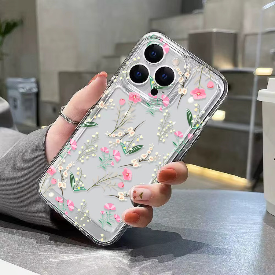 Transparente AKABEILA Silikon-Schutzhülle mit Blumenmuster für iPhone Modelle - Bild 2