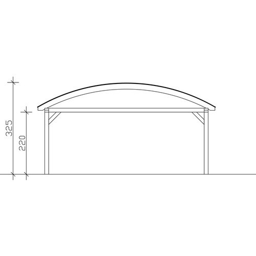 Skan Holz Carport Franken Bogendach aus Fichte Leimholz in Schiefergrau B/T: 635 x 541 cm, Höhe: 325 cm - Bild 3