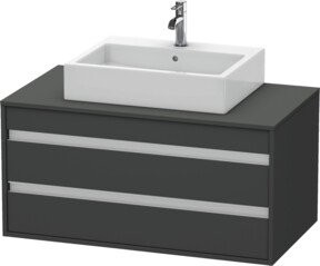Duravit Waschtischunterschrank Ketho in Grau Matt mit 2 Schubladen, Wandmontage - Bild 1
