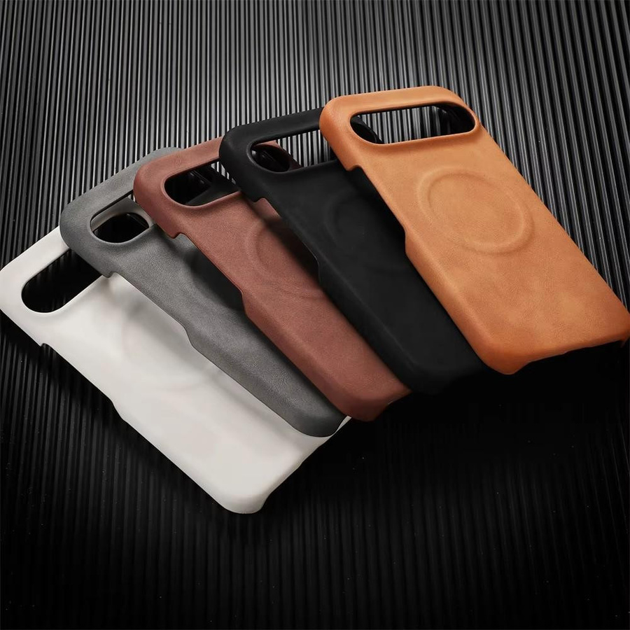 Stoßfeste Leder-Magnet-Handyhülle für Google Pixel 10 9 8 Pro XL 8A 9 Pro in Dunkelbraun - Bild 2