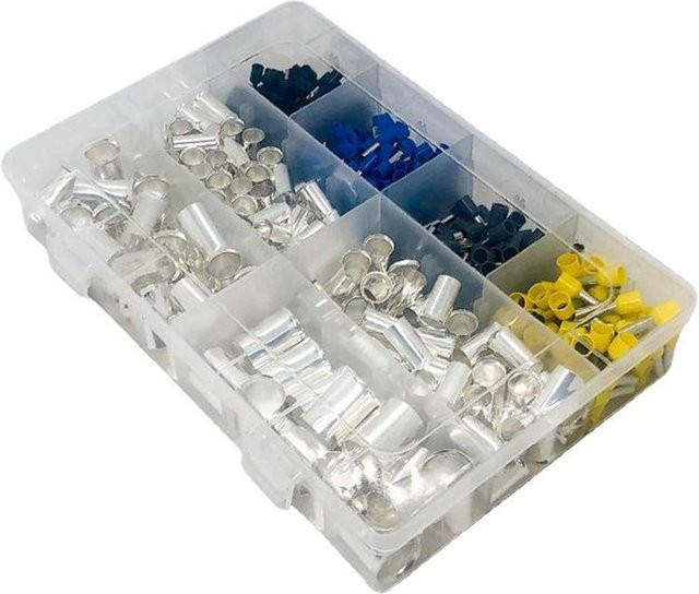 Meterk Aderendhülsen Set mit Crimpwerkzeug 440 Teile in Silber und Multicolour - Bild 1