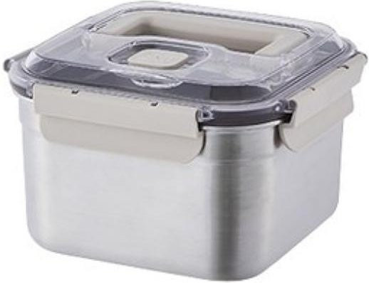 LocknLock Atmungsaktiver Kimchi-Aufbewahrungsbehälter aus Edelstahl in Silber, 3 l - Bild 1