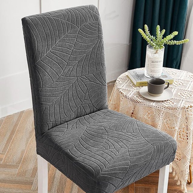 Bestbags Jacquard-Stuhlbezug aus elastischem Spandex für Esszimmerstühle, Grau - Bild 1