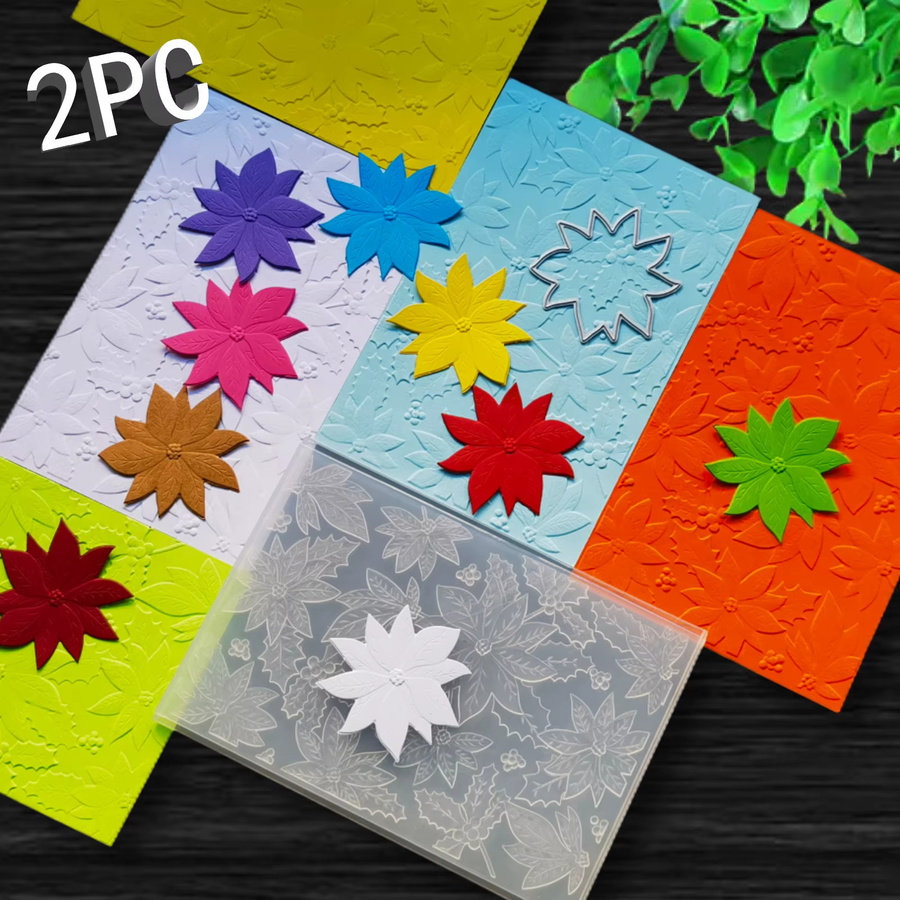 2-teiliges Set aus 3D-Reliefmappe und Schneidform für die Rückseite des Weihnachtssterns Weihnachtsblume - Bild 4