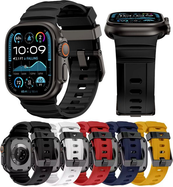 Silikonarmband für Apple Watch, Schwarz, Unisex - Bild 1
