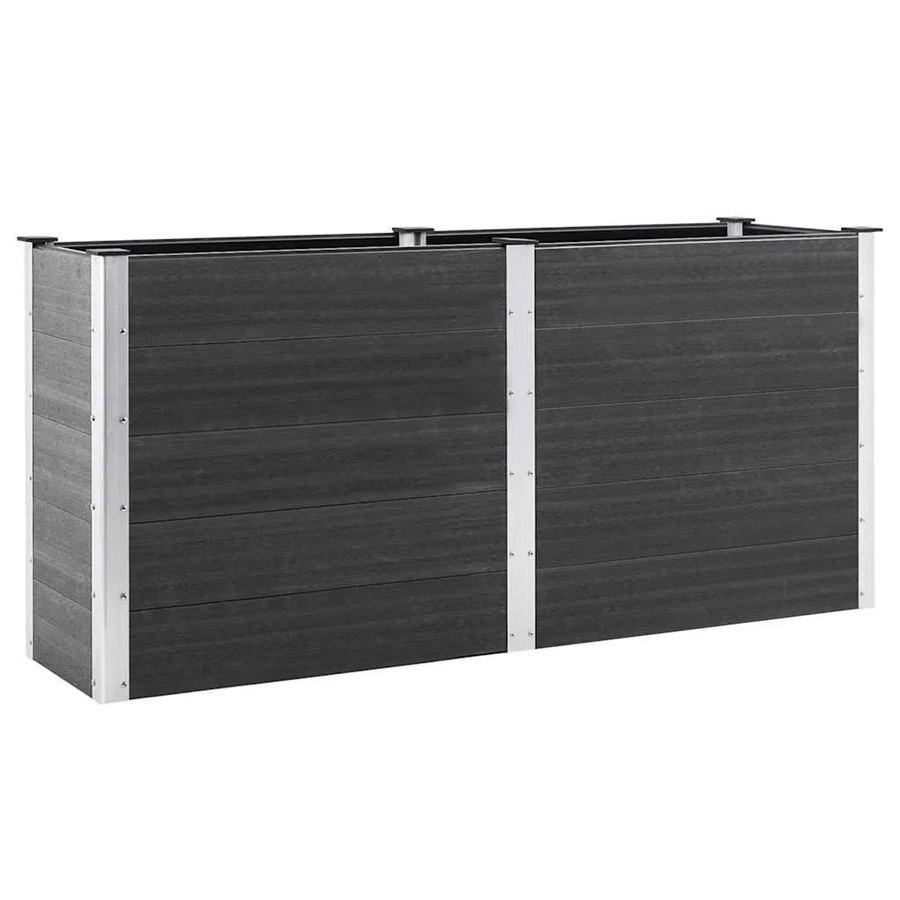 vidaXL Garten-Hochbeet aus WPC und Stahl in Grau, B/T/H: 200 x 50 x 91 cm - Bild 2