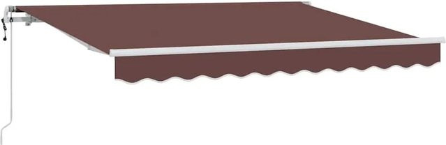 vidaXL Einziehbare Markise Braun mit Fernbedienung, B/T: 350 x 200 cm, Aluminium und Polyester - Bild 1