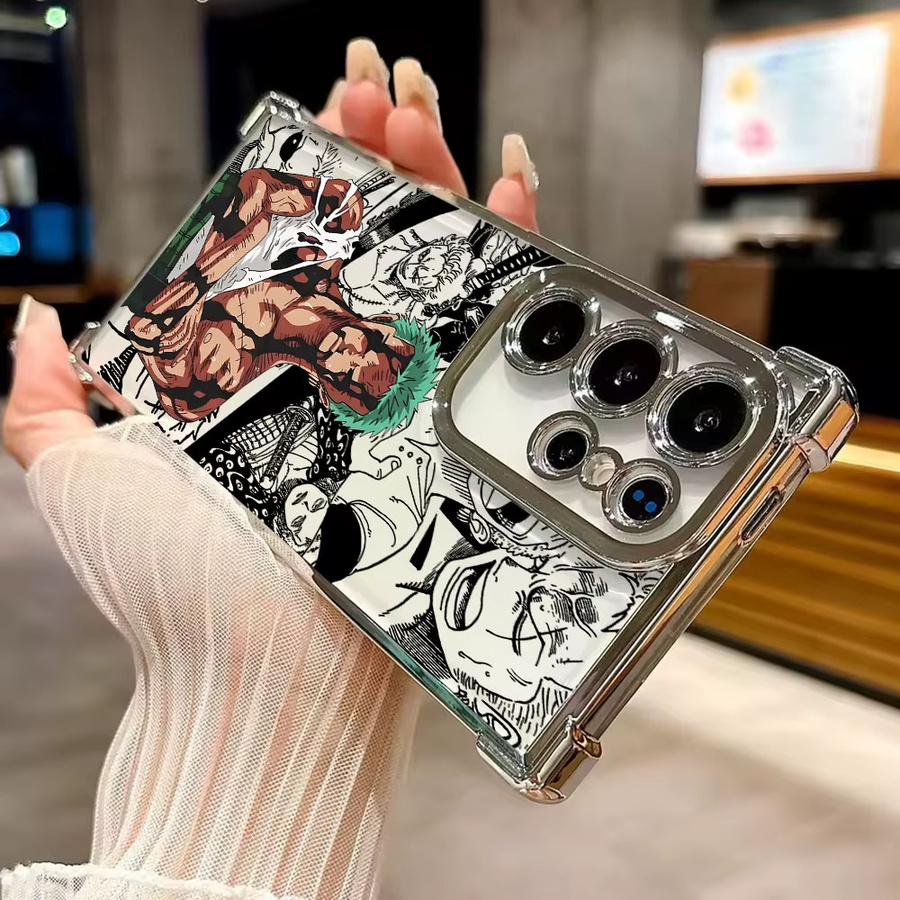 One Piece Zoro Anime Softcover Handyhülle für Samsung Galaxy S26 Ultra, S25, S24, S23, S21, S20 FE und S25 Plus 5G, Multicolor - Bild 2