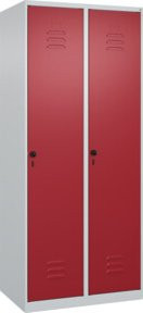 C+P Spind Classic PLUS Spind mit 2 Abteilen in Lichtgrau und Rubinrot, H x B x T: 185 x 80 x 50 cm - Bild 1